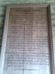 Benefactors listed in St George's Church, Clun, Shropshire