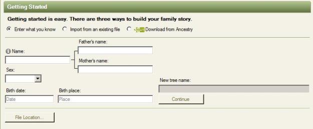 Screengrab of a FamilyTreeMaker2012 web page